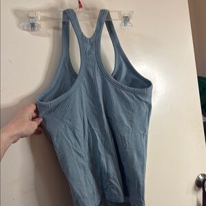 Women's Blue Ribbed Tank Top